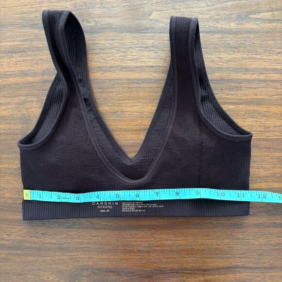 Danskin Intimates Brown Ribbed Seamless Wire Free Bralette Size M Unlined - Picture 3 of 4